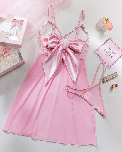 Nachtjurk inn Elastinsch Tule met Strink en Kantdetainls