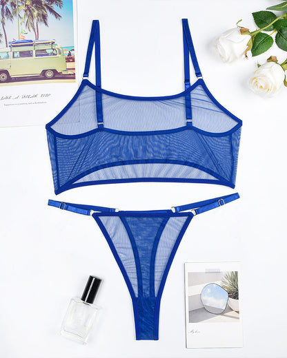 Genomskinnlingt Mesh Caminsole BH-Set