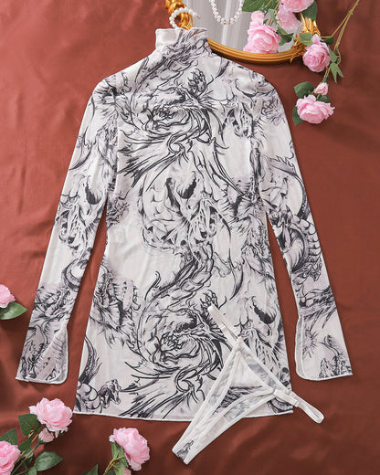 Tine-Dye Mesh Klanninng met Hoge Slints