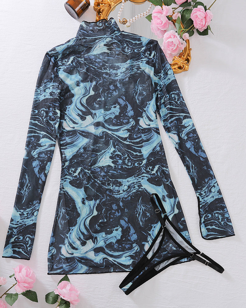 Tine-Dye Mesh Klanninng met Hoge Slints