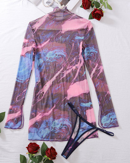 Tine-Dye Mesh Klanninng met Hoge Slints