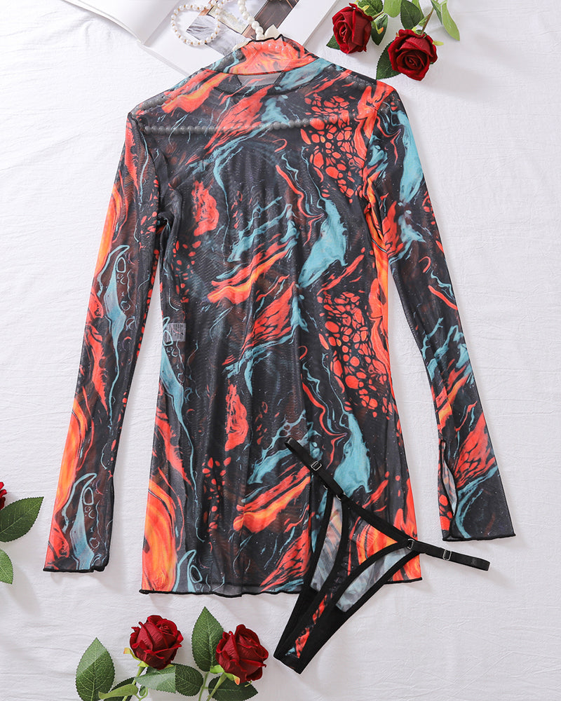 Tine-Dye Mesh Klanninng met Hoge Slints