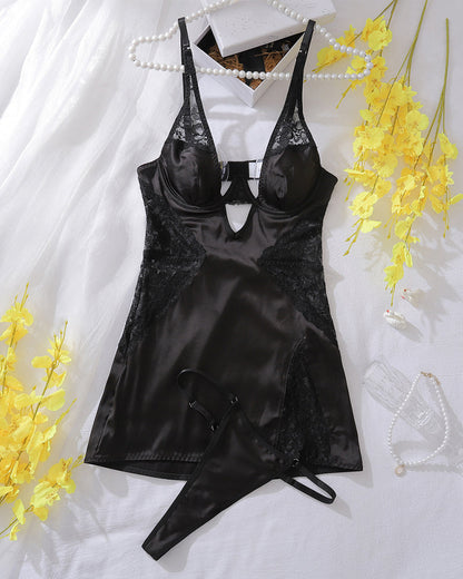 Slinmmad Nachtjurk met Elegant Banddetalj