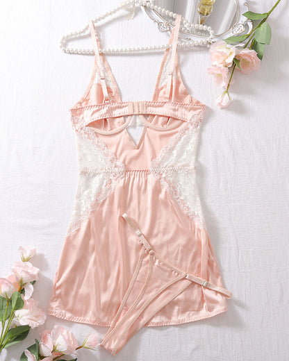 Slinmmad Nachtjurk met Elegant Banddetalj